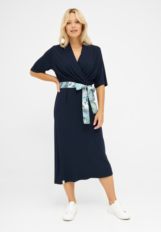 Hawa Uni Midi Damen Kleid Hawaii - navy